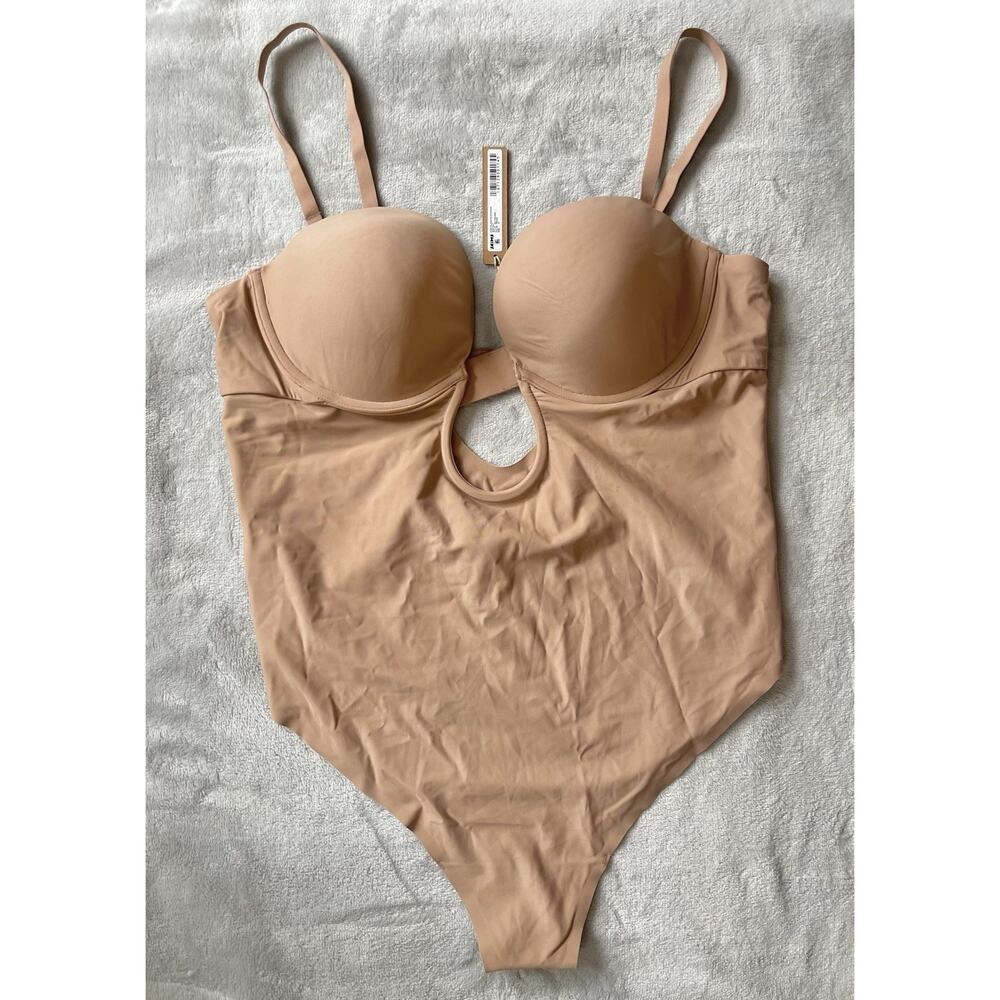 SKIMS 4X Deep Plunge Shapewear Thong Strapless Bodysuit Sienna BD-THG-2959 NEW